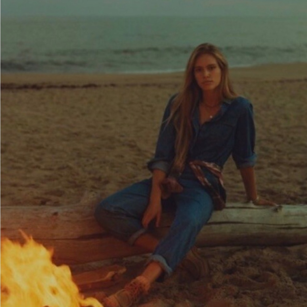 Anthropologie Pilcro and Letterpress Women’s Denim Jumpsuit with Tie Waist - Picture 2 of 5